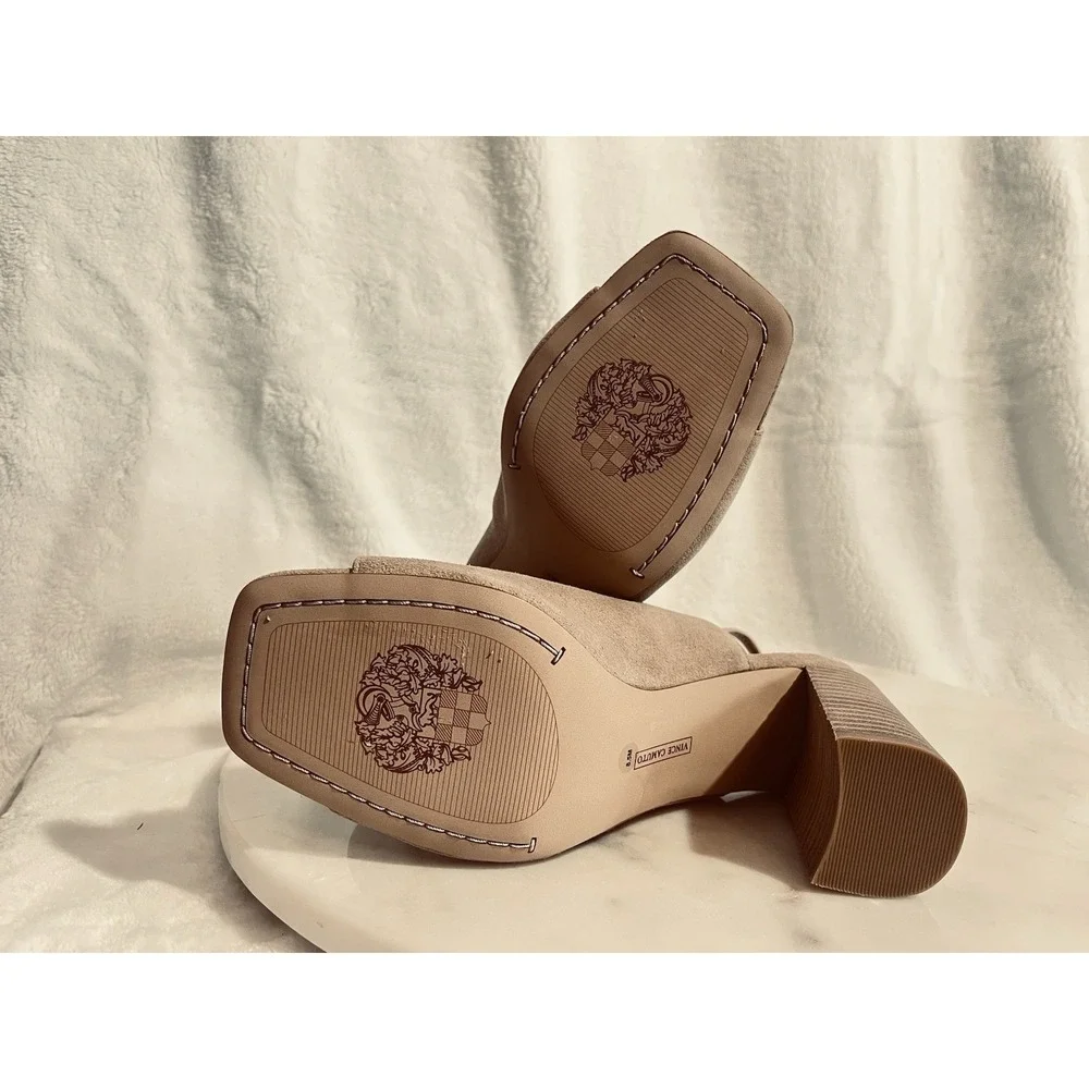 Vince Camuto Women's 8.5 Tan Leather Stiletto Heels Slip‑On Pumps NWOB - Picture 10 of 10